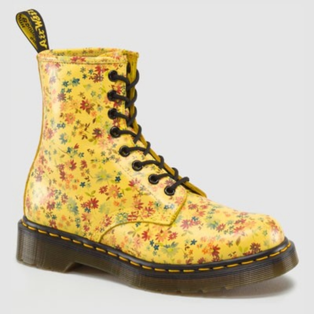 RARE Dr Martens 1460W Yellow Little Sun Flower